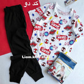 ست تیشرت و شلوار نخی پسرانه